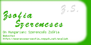 zsofia szerencses business card